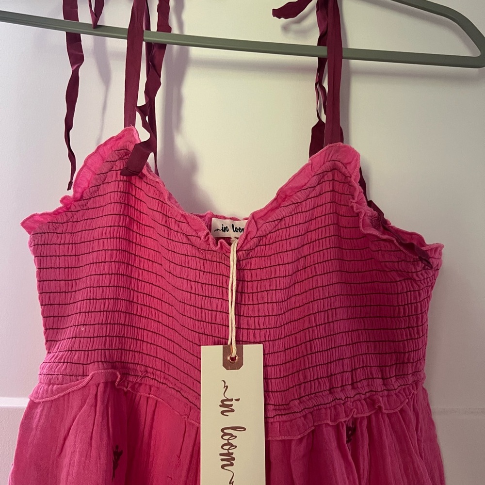 In Loom Fuchsia Smocked Dress